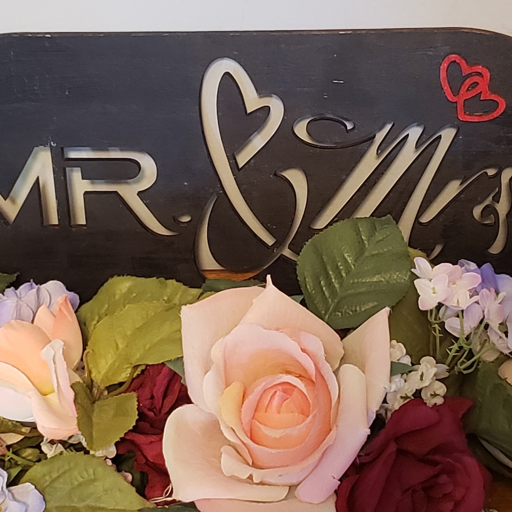 Floral 'Mr. & Mrs.' Decor